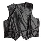 Vtg 1990s Clairbois Black Satin Tribal Geometric Tapestry Button Up Vest XL Photo 1