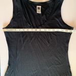 Gap  black scoop neck lightweight tank top with lace hem and side slits Photo 8