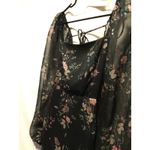 Forever 21  Black Floral Print Puff Sleeve Square Neck Mini Dress Women's Size S Photo 1
