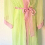 Victoria's Secret  Y2K pastel lime green lilac slip + robe set Photo 0