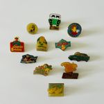 Set of 11 Various Vintage Antique Metal Finish Hat, Lapel Pins Badges Gold Photo 0
