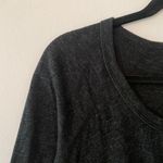James Perse Standard Heathered Black Crewneck Long Sleeve Shirt Women's 2 Medium Photo 2