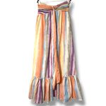 Lulus  size medium peach multi striped midi dress and scarf set new with tags Photo 2