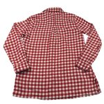 Lands' End Flannel Popover Plaid Shirt Top Women's 8T Red Check Spilt Hem Soft Photo 1