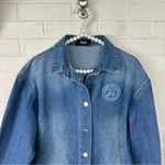 Cider Embroidered Logo Blue Washed Denim Button Down Shirt Size XL Photo 2