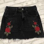 PacSun  black floral denim short skirt Photo 0