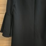 Lafayette 148 Size Medium V Neck Elbow Length Ruffle Sleeve Dress LBD Black Photo 7