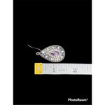 New! Purple White Blue Rhinestone Boho Teardrop Earrings 1 Pair Purple Photo 1