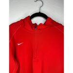Nike  Dri-Fit Quarter Zip Hoodie Pullover Women's Size Medium Red Hooded Active Photo 2