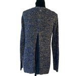 Anthropologie ShuShu Cardigan Sweater Blue/Gold Shimmer Lace Back Angora Large Blue Photo 2