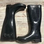 Hunter  Original Gloss Tall Rain Boots Women’s Size 6 Black Galoshes Photo 0