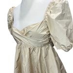 Aritzia Wilfred Opera Dress Womens M Tan Cream Taffeta Tie Bow Babydoll Romantic Size M Photo 2