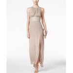 R & M Richards Sparkly Halter Long Column Evening Gown Gold Size 6 Formal Dress Photo 10