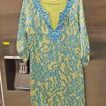 Lilly Pulitzer 💕💕 Alice Dress ~ Lurex Shine Lush Green Wild Orchid Print 10 Photo 3
