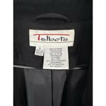 Talbots VTG Long Trench Coat Size 14 Black Belted Storm Flap Business Classic Photo 1