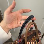 Multicolor Leather Basket Weave Shell Purse Bag Shoulder Crossbody Abstract Photo 5