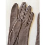 Vintage VTG Lord & Taylor Brown Taupe Silk Lined Leather Gloves Womens 7.5 Photo 5