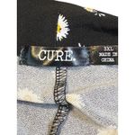 CURE Black Daisy Floral Print Tie Neck Top Short Sleeve Women Plus Size 3XL NWT Photo 5