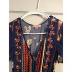 Band of Gypsies Jumpsuit floral Blue Small S Short Sleeve V neck Photo 2