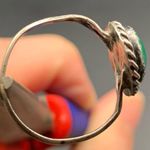 VTG Native American Handmade Green Malachite 925 Sterling Silver Ring Size 6.5 Photo 6