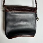Brighton  Black & Brown Leather Croc Embossed Bucket‎ Crossbody Bag CP Photo 2