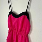 Delirious Pink with Black Trim Midi Dress Adjustable Straps and Pockets Size Sm Photo 2