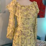 ASTR Women’s  The Label Maxi Dress Green Long Sleeve Off Shoulder L Large Floral Photo 2