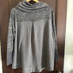 Soft Surroundings Heather GrayCowl Neck Waffle Back Pullover Sweatshirt | Large Photo 4