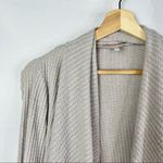 Red Dress Boutique LaJu Gray Waffle Thermal Knit Waterfall Lightweight Cardigan Sweater M Photo 2