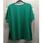 Catherines  Women's Size 18/20W (1X) Green Suprema Collection Split Neck Tee Photo 1