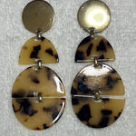 Sugarfix  Gold Tone and Brown Faux Tortoise Shell Earrings Photo 0