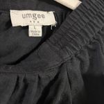 Umgee Top Womens Large Black Floral Embroidered Scallop Hem Drop Shoulder Blouse Photo 5