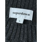 superdown Aliza Sweater Dress Large Blue Ribbed Knit Metallic Long Sleeve Midi Photo 4