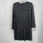 Michael Kors Floral Silver Metallic Lace Shift Shirt Mini Dress Size 12 Black Photo 12