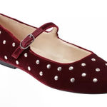 Marc Fisher  Elizza Dress Embellished Ballet Flats Size 10 Dark Red Mary Jane‎ Photo 0