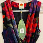 Farm Rio  Medium Flower Season Black Wrap Maxi Velvet Dress Wedding Formal Party Photo 5