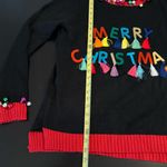 Holiday Time  Black Sweater with Colorful Tassels ugly Christmas sweater Photo 1