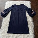 Loft Floral Embroidered Bell Sleeve Shift Dress Photo 1