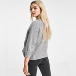 Madewell Telluride Pullover Crewneck Sweater in Marled Gray Black White Sz Small Photo 3