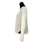 Eileen Fisher | Medium | 100% Organic Linen Open Knit Beige Striped Sweater Photo 3