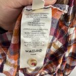 Pilcro Button Shirt M Plaid Orange Purple Ruffle Trim‎ Grunge Cottagecore Boho Size M Photo 4