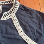 Free People  Crochet Trim Baseball Bomber Jacket Size M Photo 3