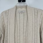 Loft  Bobble Cardigan Beige Open Front Long Balloon Sleeves Open Knit Size S Photo 2