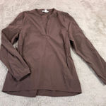 Athleta  Brown Long Sleeve V Neck Tunic Top Women‎ Size M Outdoor Hiking Gym Photo 0