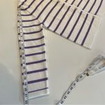 LATAHUO Women Gold Button Down Cardigan Lavender White Crew Neck size Medium Purple Photo 7