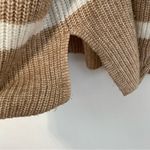 Sonoma Plus Size Quarter Zip Tunic Sweater Tan Brown White Striped 1/4 Zip Fall Photo 8