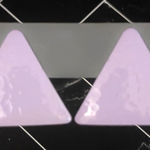 Vintage Clip On Earrings 1 & 1/8" Light Purple Hammered Pattern Triangle Photo 0