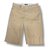 a.n.a . Khaki Flat Front Shorts - Size 6‎ Modest Long Length Flat Front Stretch Photo 0