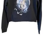Disney  Nightmare Before Christmas  Black  Raw Hem Cropped Jack Sally Hoodie SZ S Photo 3
