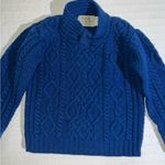 Aran Sweater Market Fisherman Wool Sweater Ireland Large Cream Blue Size XS Photo 2